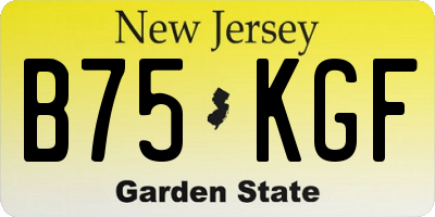 NJ license plate B75KGF