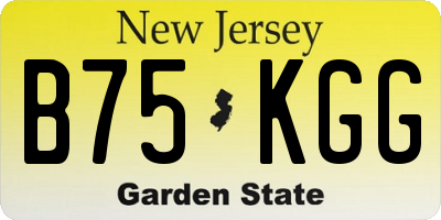 NJ license plate B75KGG