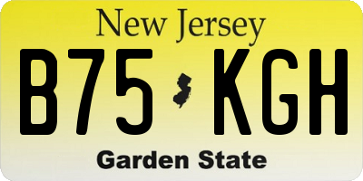 NJ license plate B75KGH