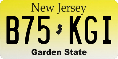 NJ license plate B75KGI