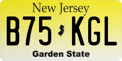 NJ license plate B75KGL