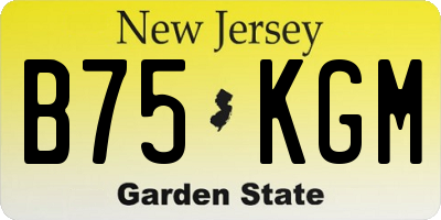 NJ license plate B75KGM