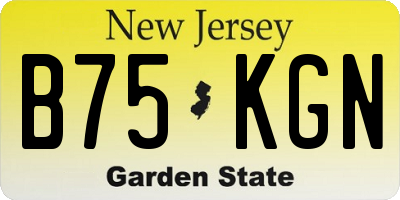 NJ license plate B75KGN