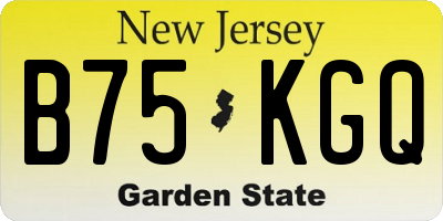 NJ license plate B75KGQ