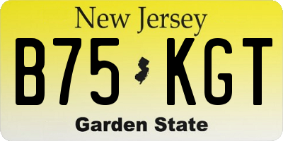 NJ license plate B75KGT