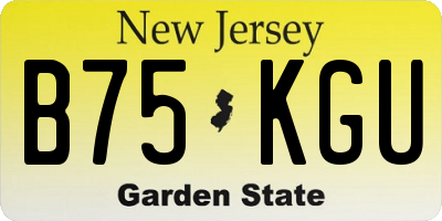 NJ license plate B75KGU