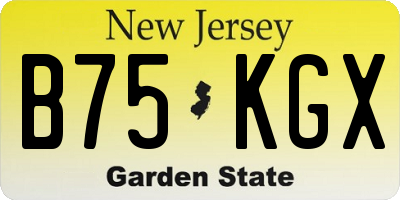 NJ license plate B75KGX