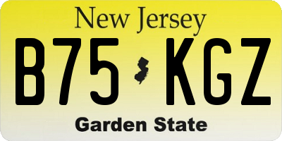 NJ license plate B75KGZ