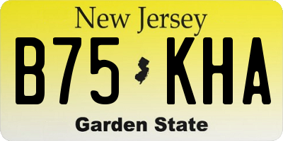NJ license plate B75KHA