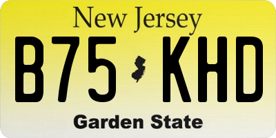 NJ license plate B75KHD