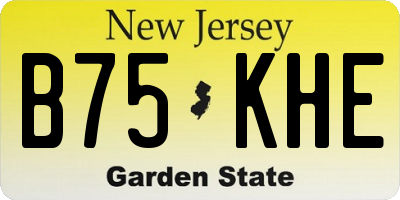 NJ license plate B75KHE