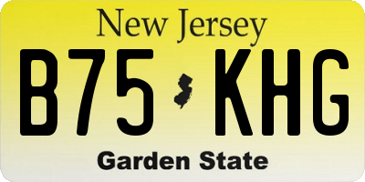 NJ license plate B75KHG