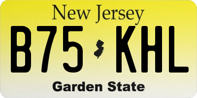 NJ license plate B75KHL