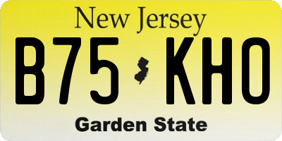 NJ license plate B75KHO