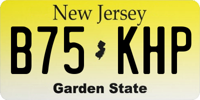 NJ license plate B75KHP