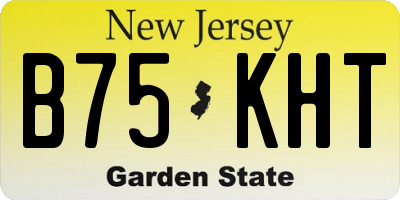 NJ license plate B75KHT