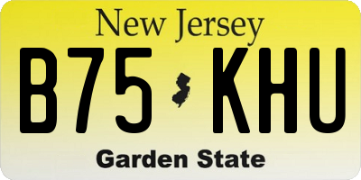NJ license plate B75KHU