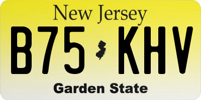 NJ license plate B75KHV