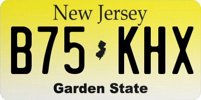 NJ license plate B75KHX