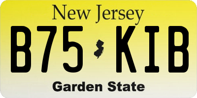 NJ license plate B75KIB
