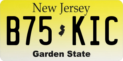 NJ license plate B75KIC