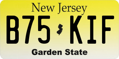 NJ license plate B75KIF