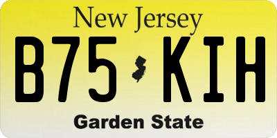 NJ license plate B75KIH