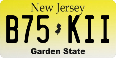 NJ license plate B75KII