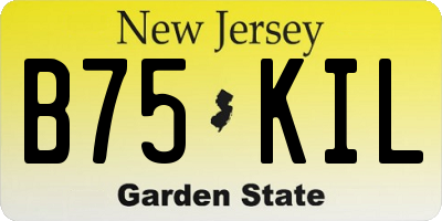 NJ license plate B75KIL