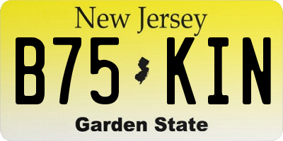NJ license plate B75KIN