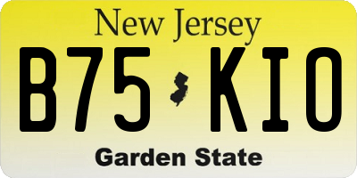 NJ license plate B75KIO