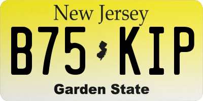 NJ license plate B75KIP
