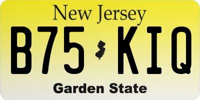 NJ license plate B75KIQ
