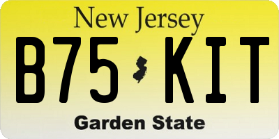 NJ license plate B75KIT