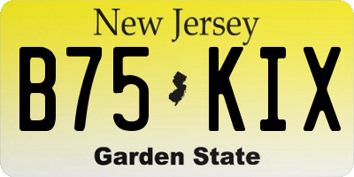 NJ license plate B75KIX