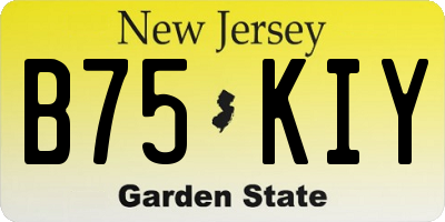 NJ license plate B75KIY