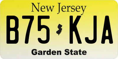 NJ license plate B75KJA