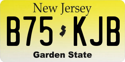 NJ license plate B75KJB