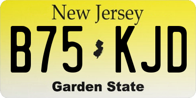 NJ license plate B75KJD