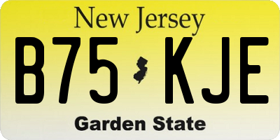 NJ license plate B75KJE