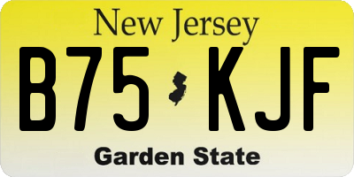 NJ license plate B75KJF