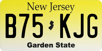 NJ license plate B75KJG