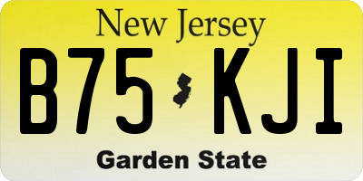 NJ license plate B75KJI