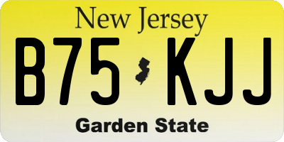 NJ license plate B75KJJ