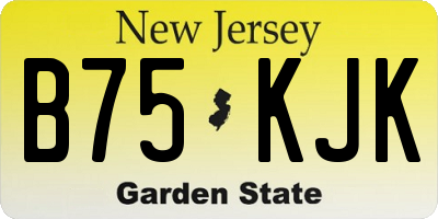 NJ license plate B75KJK