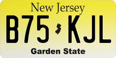 NJ license plate B75KJL