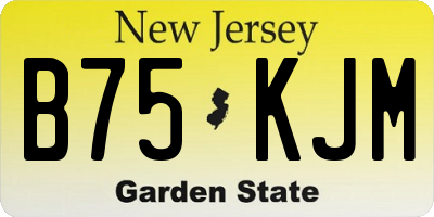 NJ license plate B75KJM