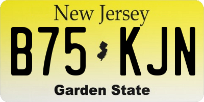 NJ license plate B75KJN