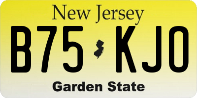 NJ license plate B75KJO