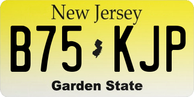 NJ license plate B75KJP